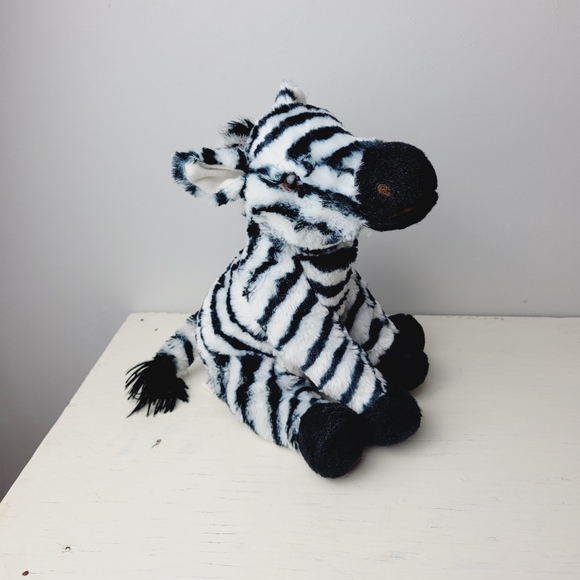 Adventure Planet Zebra Stuffed Zoo Animal Plush Black White Striped 10" Soft - Picture 3 of 15